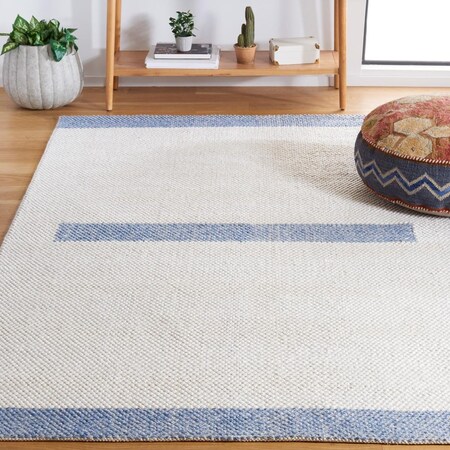 Safavieh 6 x 6 ft. Natural Flat Weave Square Area Rug Ivory & Blue NAT324M-6SQ